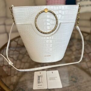 Ted Baker White Croc-Embossed Crossbody Bag